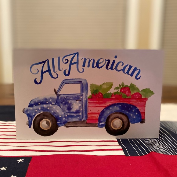 Patriotic Farmhouse Strawberry Truck Sign & Patriotic Strawberry Truck Notepad - Picture 7 of 16